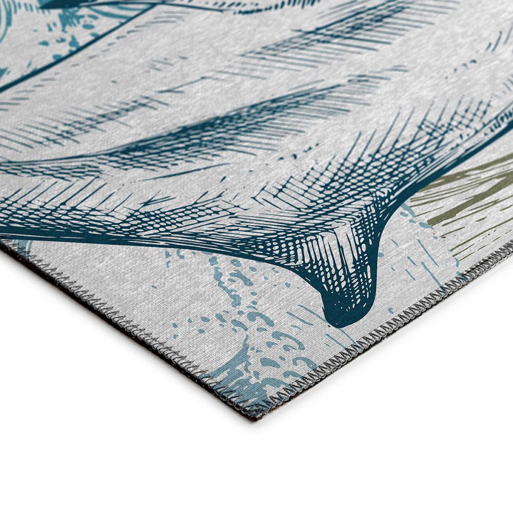 Indoor/Outdoor Harpswell AHP40 Blue Washable 2'3" x 7'6" Runner Rug. Picture 4