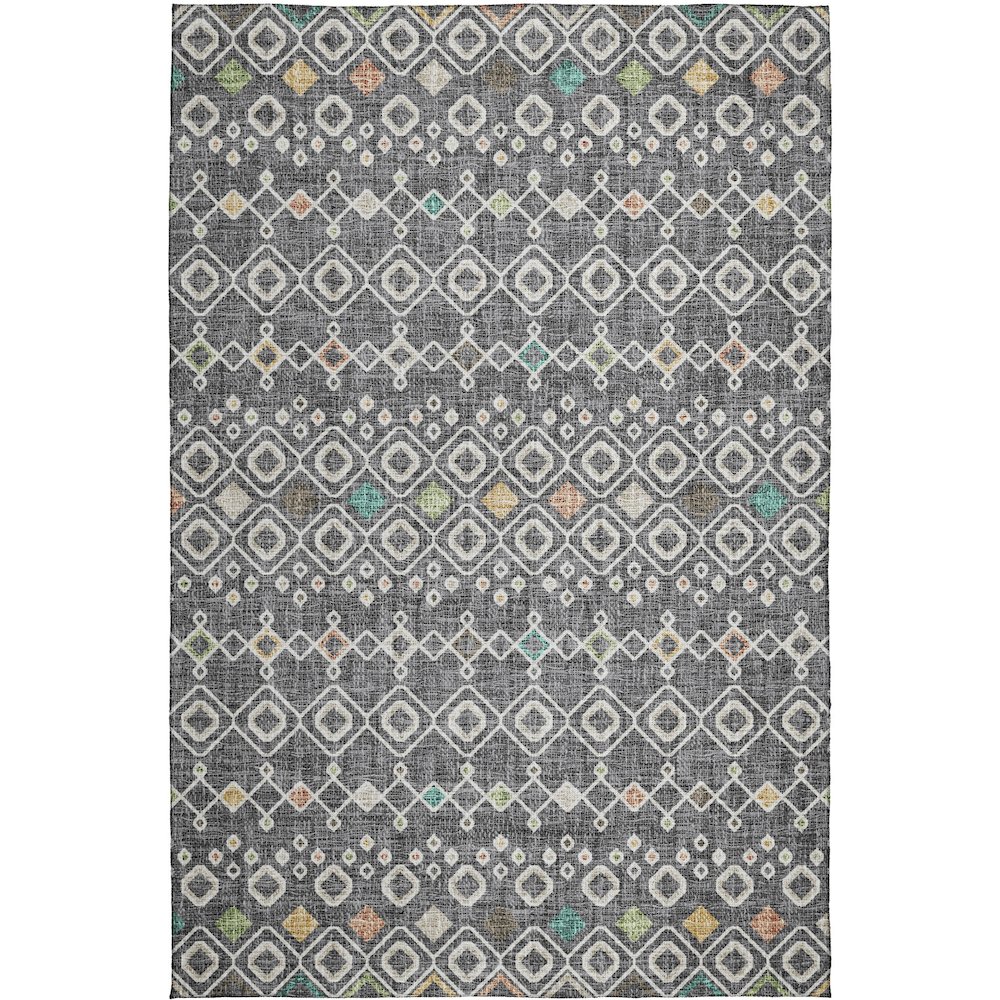 Luxury Washable Indoor/Outdoor Portico Gray 5' x 7'6" Rug. Picture 1
