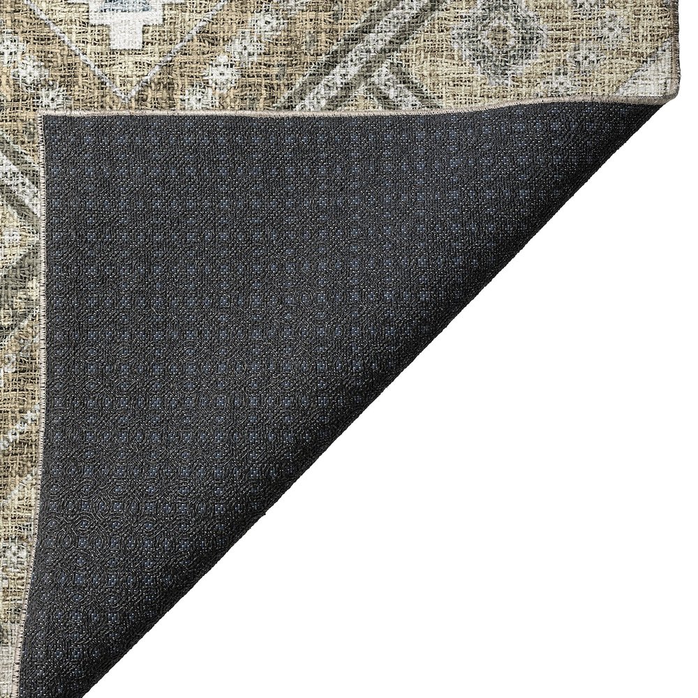 Luxury Washable Indoor/Outdoor Portico Beige 2'6" x 3'10" Rug. Picture 4
