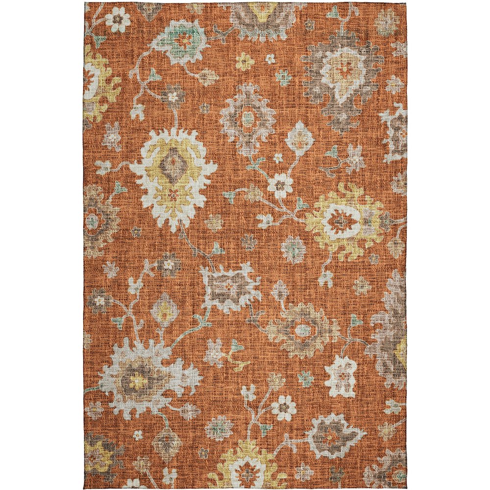 Luxury Washable Indoor/Outdoor Portico Paprika 5' x 7'6" Rug. Picture 1