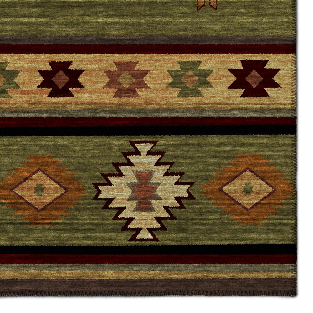Indoor/Outdoor Sonora ASO34 Green Washable 2'3" x 7'6" Runner Rug. Picture 3