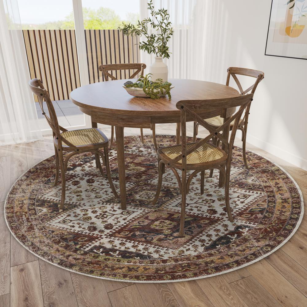 Jericho JC9 Putty 6' x 6' Round Rug. Picture 2