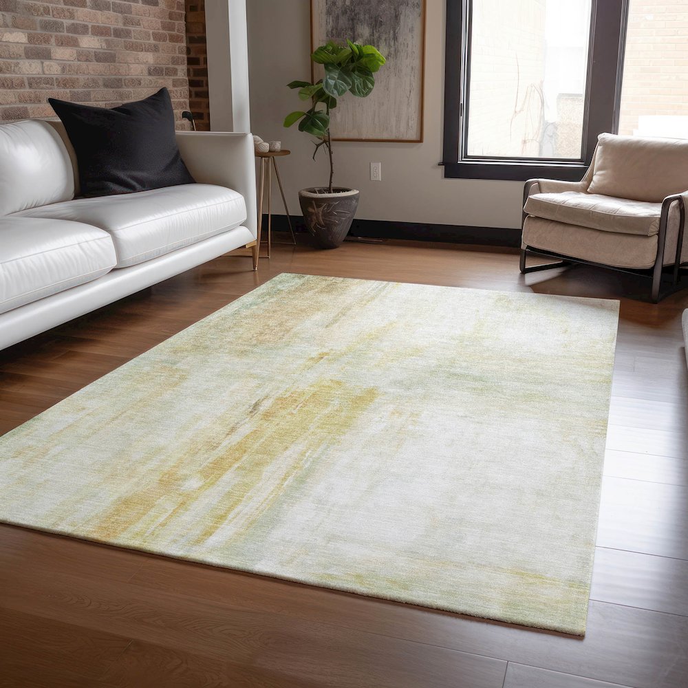 Luxury Washable Indoor/Outdoor Ravenna Linen 5' x 7'6" Rug. Picture 5