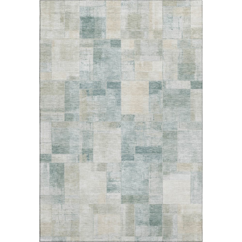 Luxury Washable Indoor/Outdoor Ravenna Seafoam 5' x 7'6" Rug. Picture 1