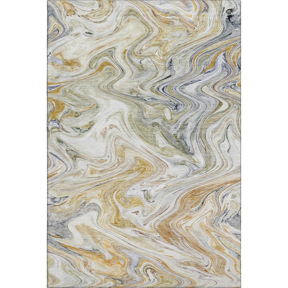 Luxury Washable Indoor/Outdoor Ravenna Linen 5' x 7'6" Rug. Picture 1
