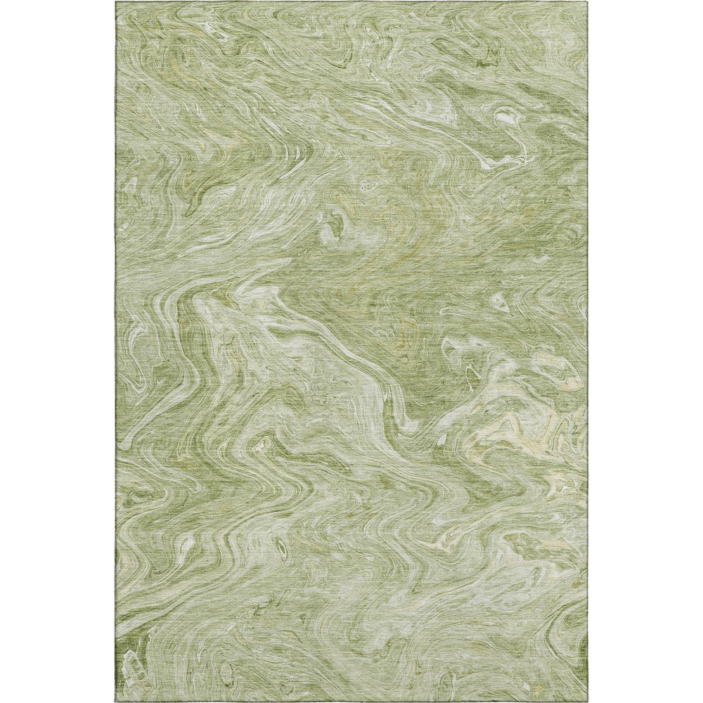 Luxury Washable Indoor/Outdoor Ravenna Sage 5' x 7'6" Rug. Picture 1