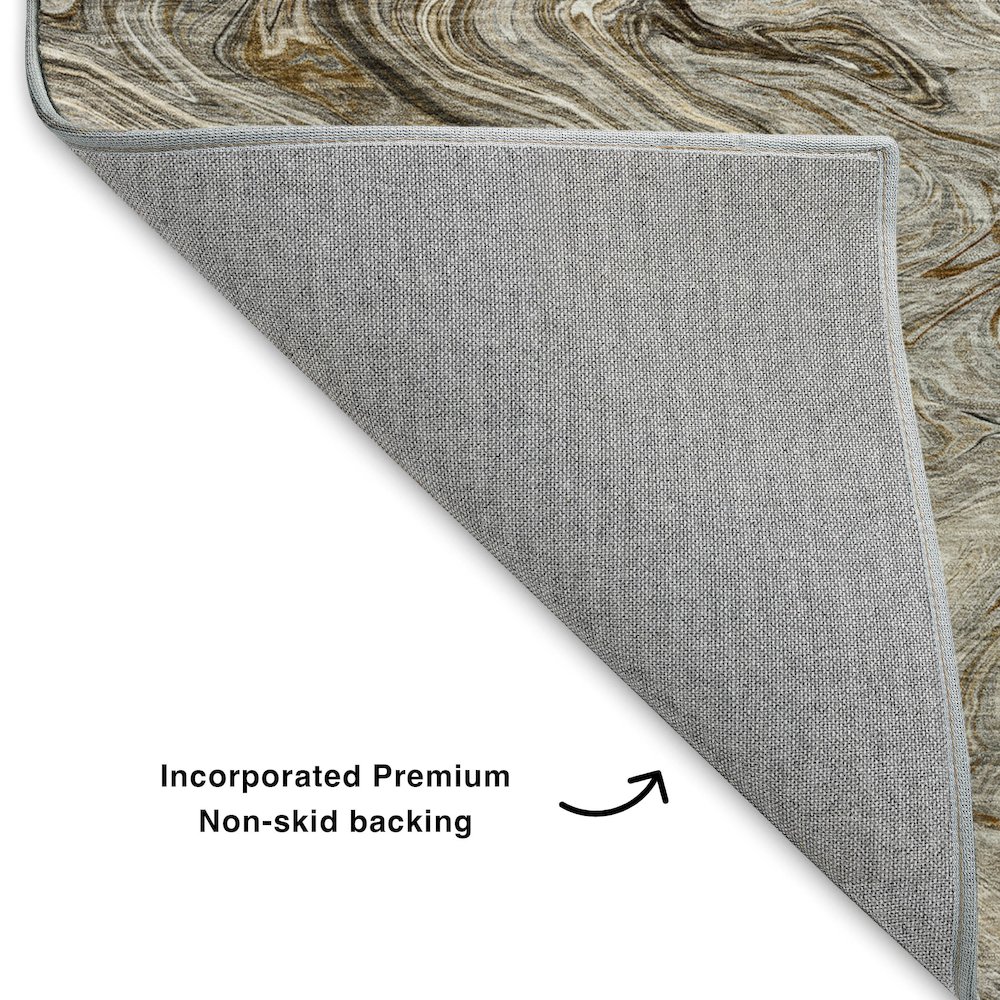 Luxury Washable Indoor/Outdoor Ravenna Taupe 2'6" x 3'10" Rug. Picture 4