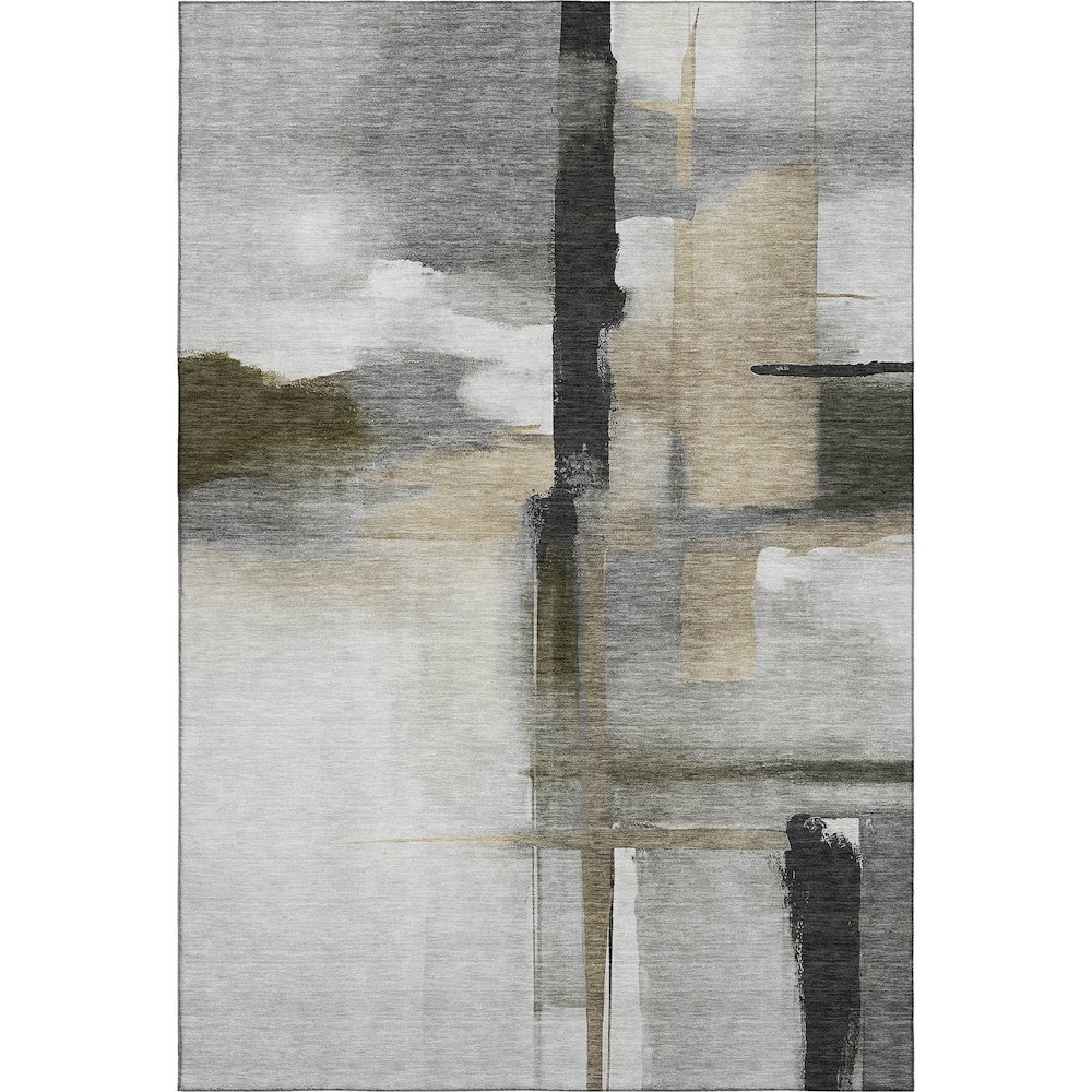 Luxury Washable Indoor/Outdoor Ravenna Gray 5' x 7'6" Rug. Picture 1