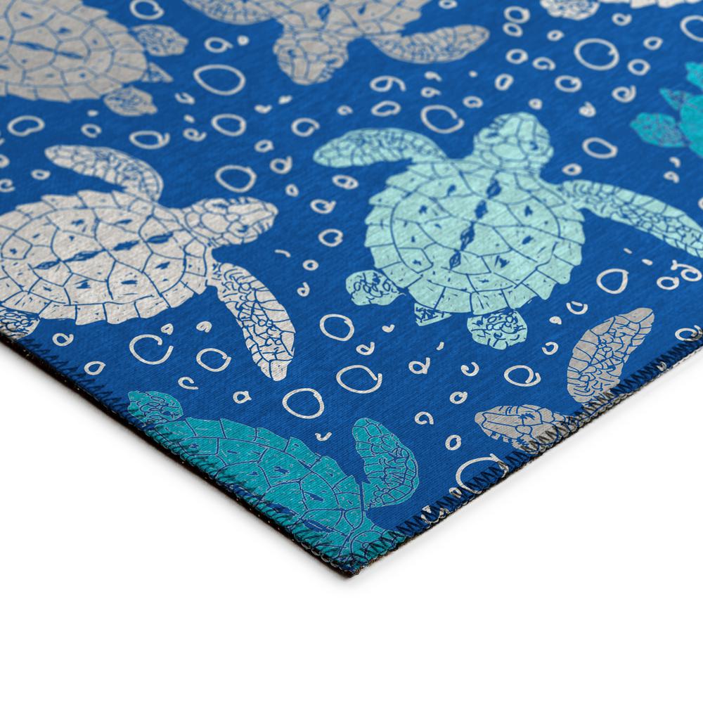 Indoor/Outdoor Surfside ASR43 Blue Washable 2'3" x 7'6" Runner Rug. Picture 4