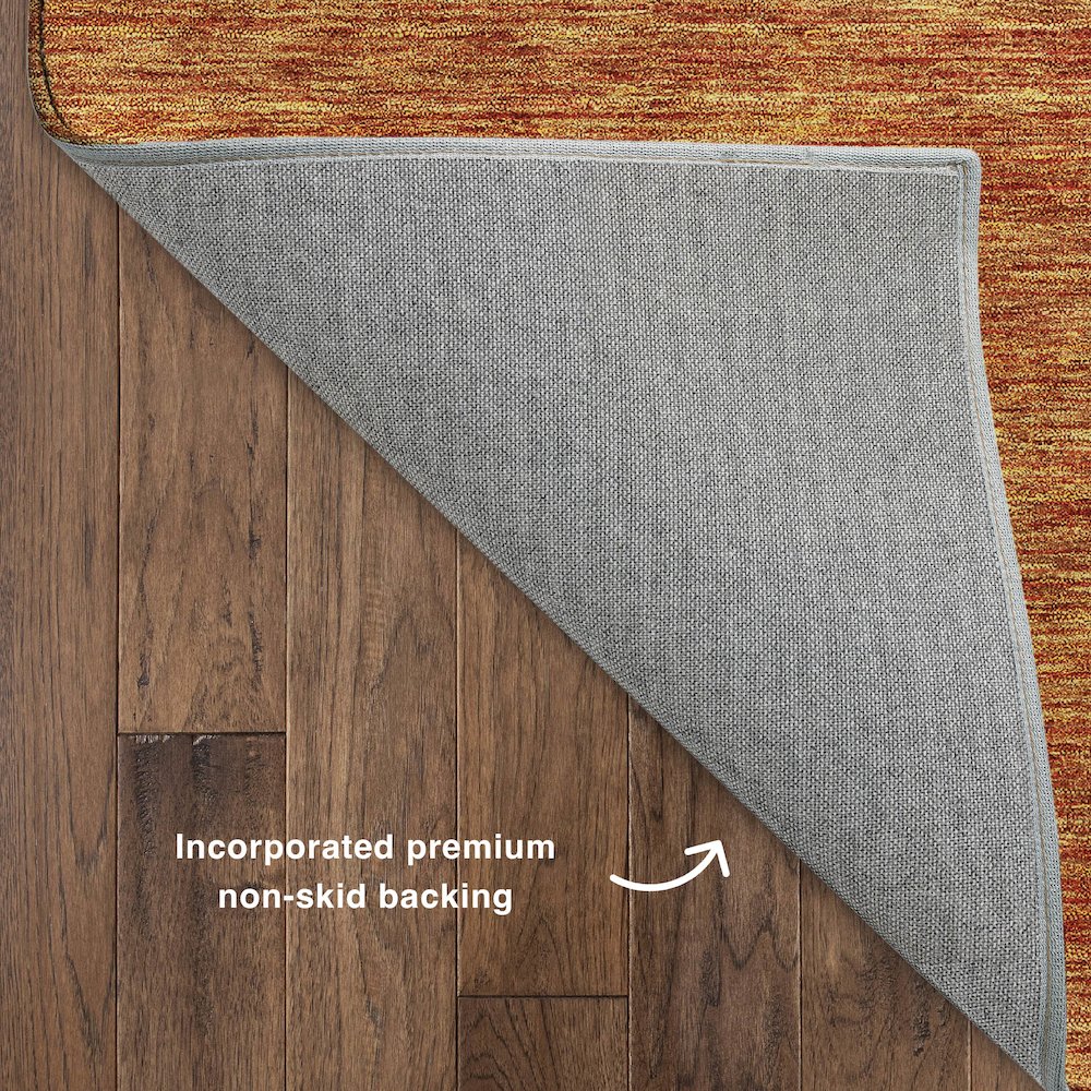 Luxury Washable Indoor/Outdoor Soft Essentials SE1 Orange 2'6" x 3'10" Rug. Picture 4