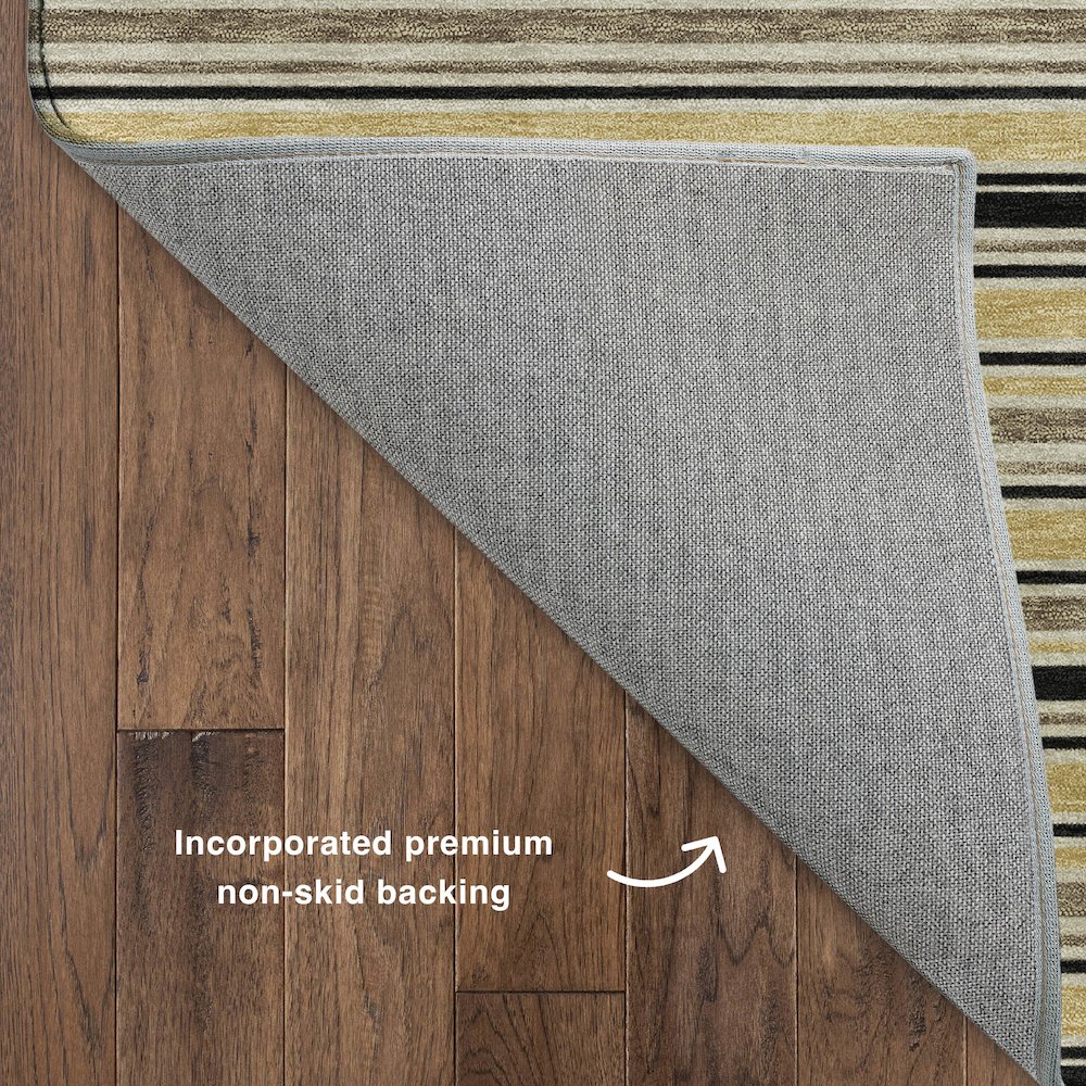 Luxury Washable Indoor/Outdoor Soft Essentials SE2 Gold 2'6" x 3'10" Rug. Picture 4