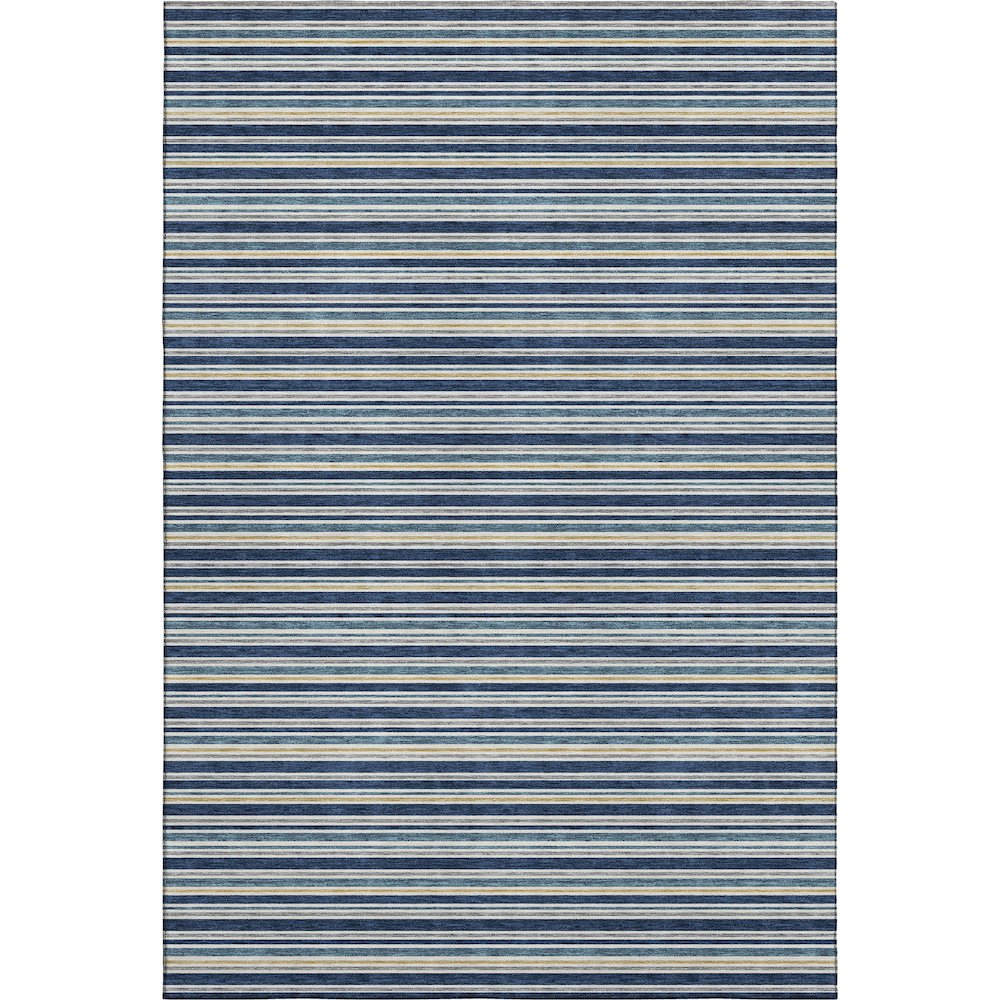 Luxury Washable Indoor/Outdoor Soft Essentials SE2 Blue 5' x 7'6" Rug. Picture 1
