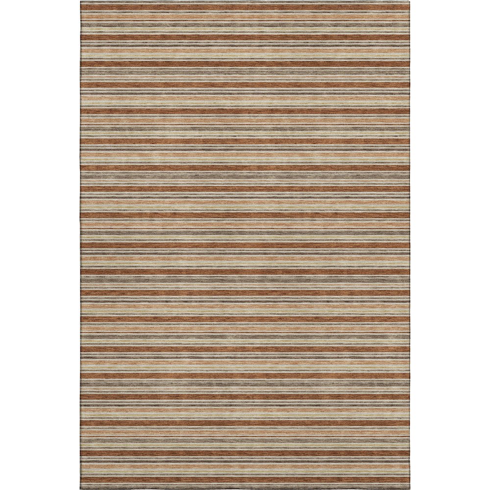 Luxury Washable Indoor/Outdoor Soft Essentials SE2 Orange 5' x 7'6" Rug. Picture 1