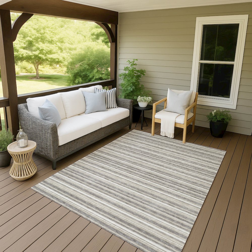 Luxury Washable Indoor/Outdoor Soft Essentials SE2 Brown 3' x 5' Rug. Picture 7