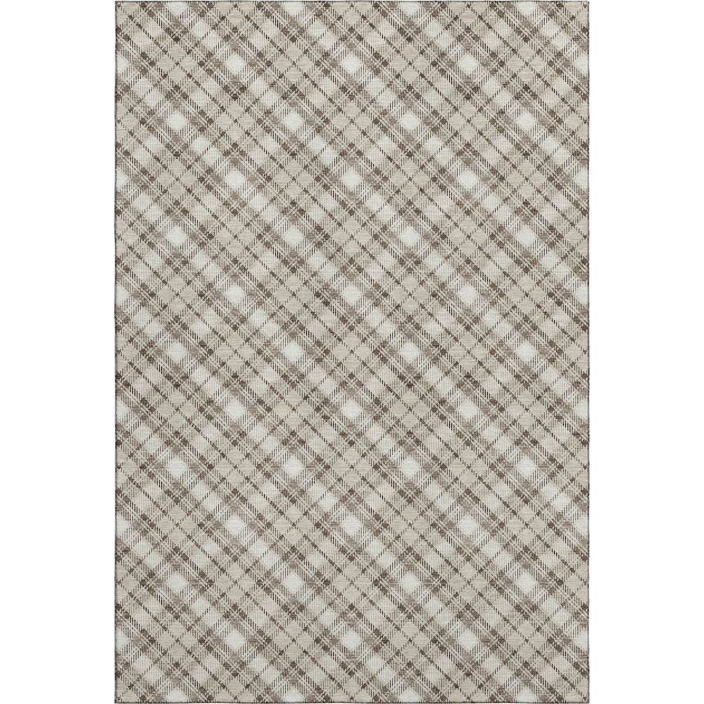 Luxury Washable Indoor/Outdoor Soft Essentials SE3 Brown 5' x 7'6" Rug. Picture 1