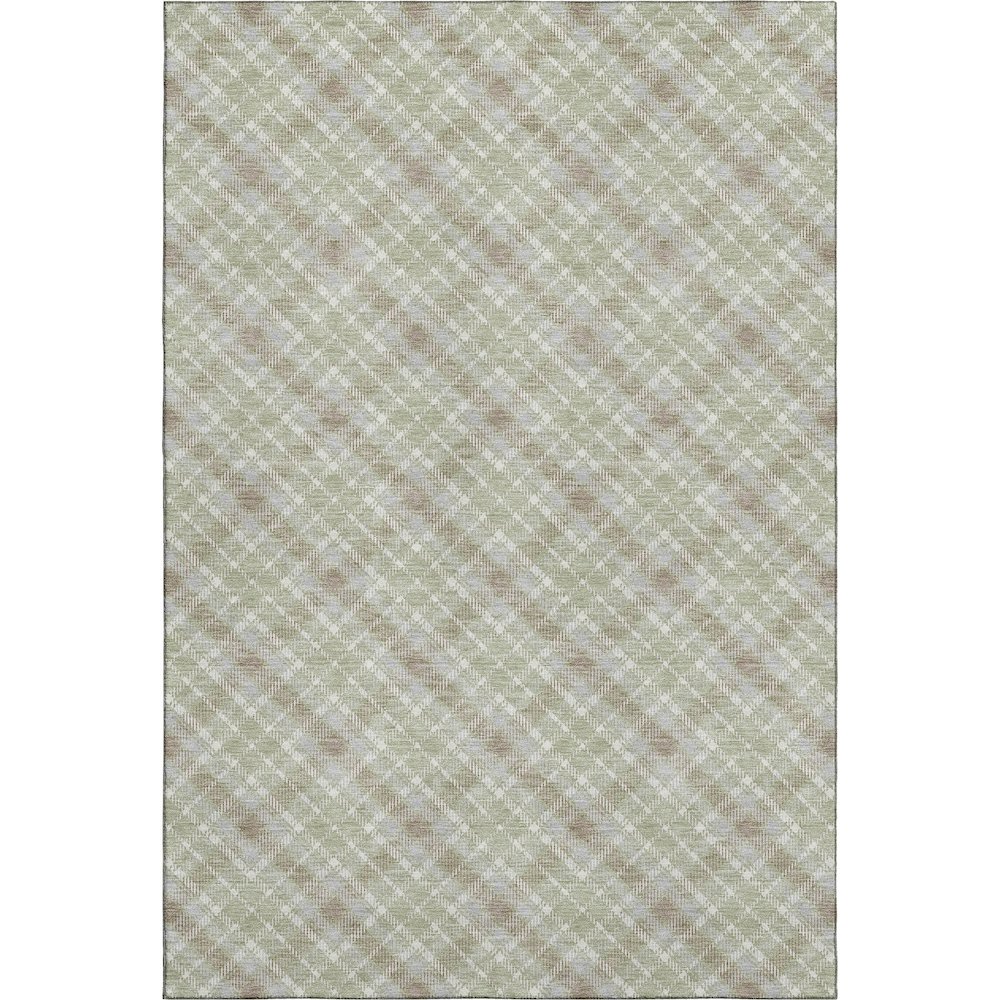 Luxury Washable Indoor/Outdoor Soft Essentials SE3 Green 5' x 7'6" Rug. Picture 1