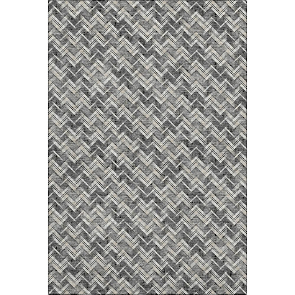 Luxury Washable Indoor/Outdoor Soft Essentials SE3 Gray 5' x 7'6" Rug. Picture 1