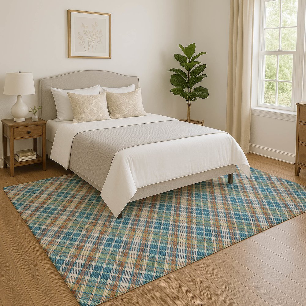 Luxury Washable Indoor/Outdoor Soft Essentials SE3 Multi 5' x 7'6" Rug. Picture 5