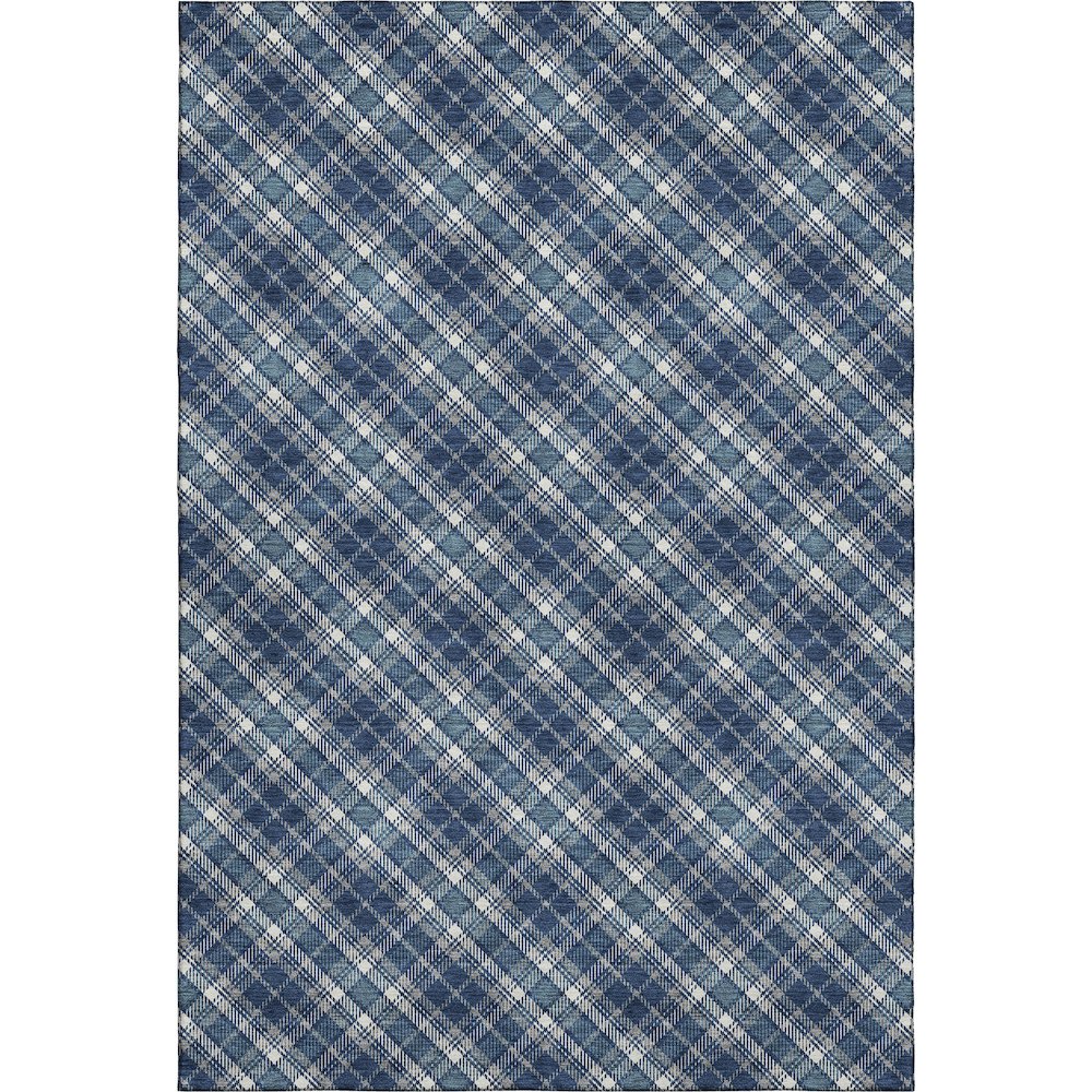 Luxury Washable Indoor/Outdoor Soft Essentials SE3 Blue 5' x 7'6" Rug. Picture 1