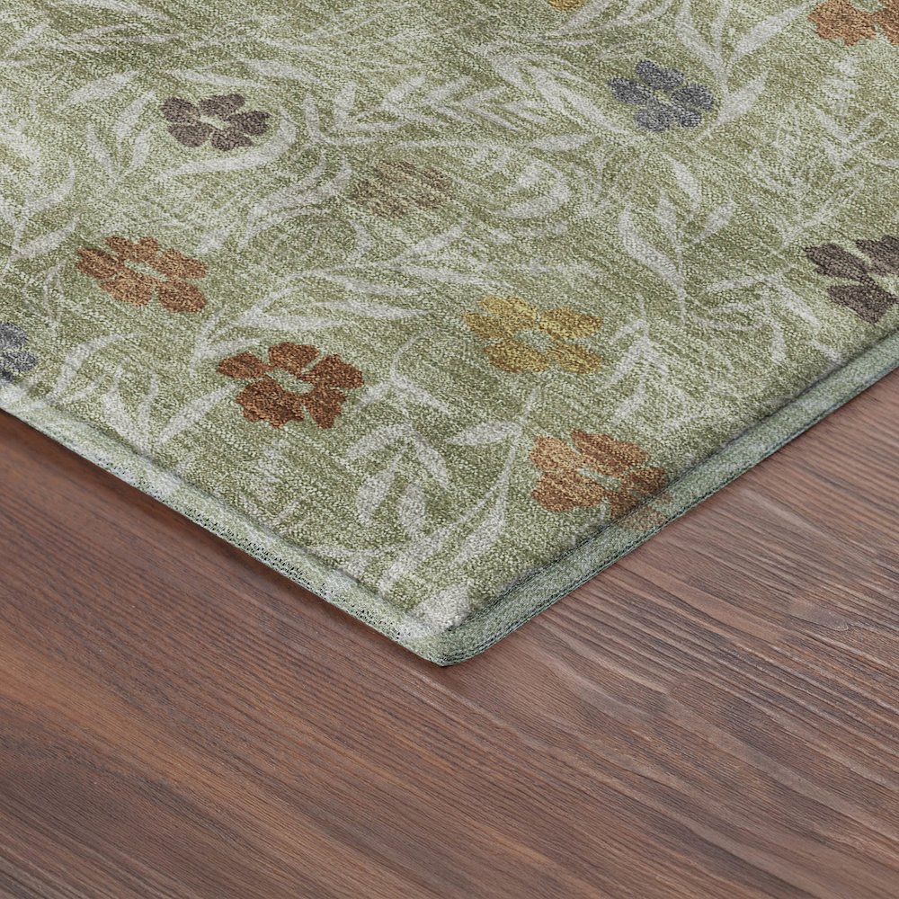 Luxury Washable Indoor/Outdoor Soft Essentials SE4 Green 2'6" x 3'10" Rug. Picture 2