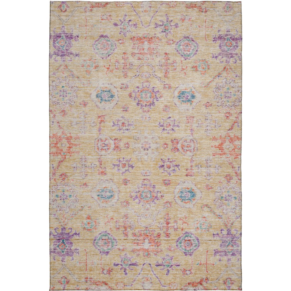Luxury Washable Indoor/Outdoor Solace Peach 5' x 7'6" Rug. Picture 1