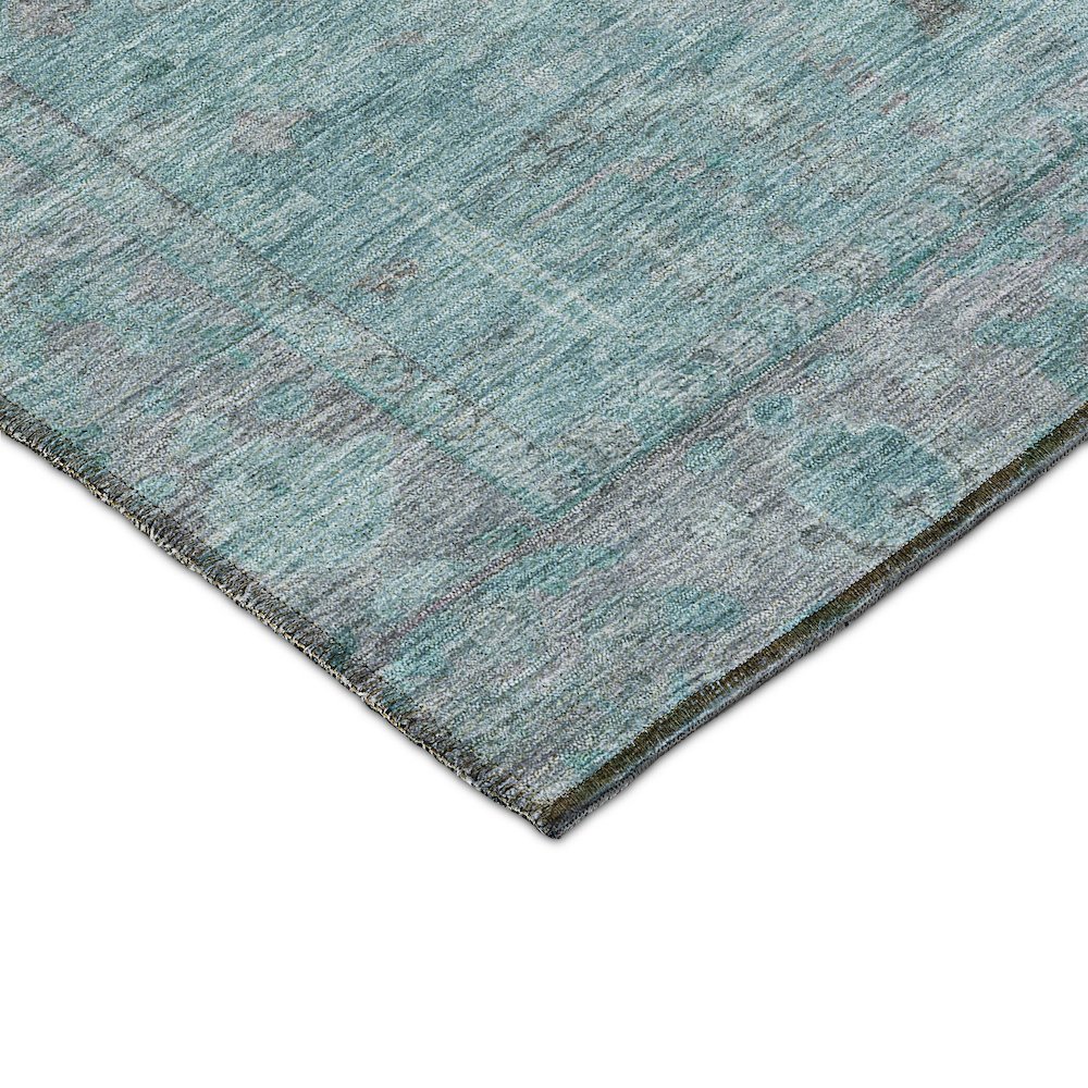 Luxury Washable Indoor/Outdoor Solace Aqua 2'6" x 3'10" Rug. Picture 2