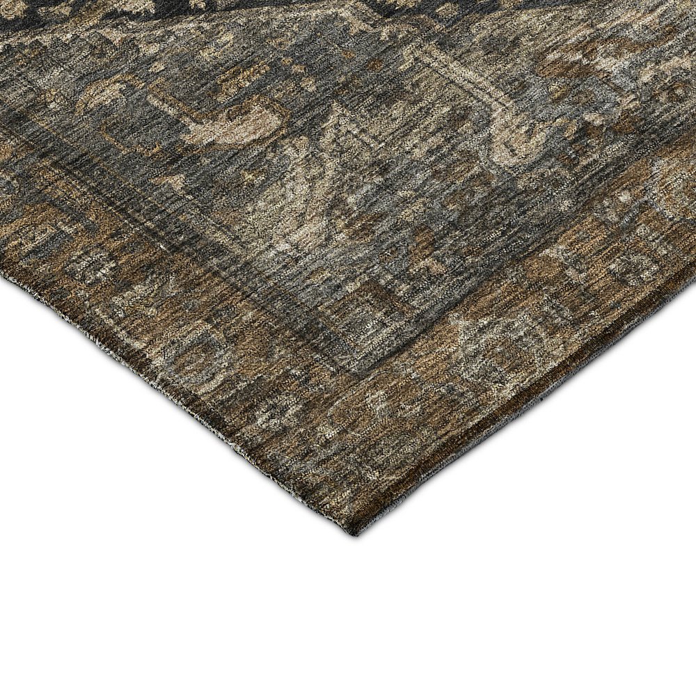 Luxury Washable Indoor/Outdoor Solace Charcoal 2'6" x 3'10" Rug. Picture 2