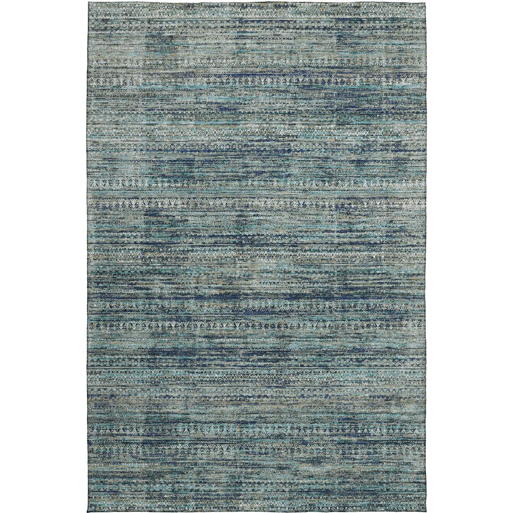 Luxury Washable Indoor/Outdoor Solace Teal 5' x 7'6" Rug. Picture 1