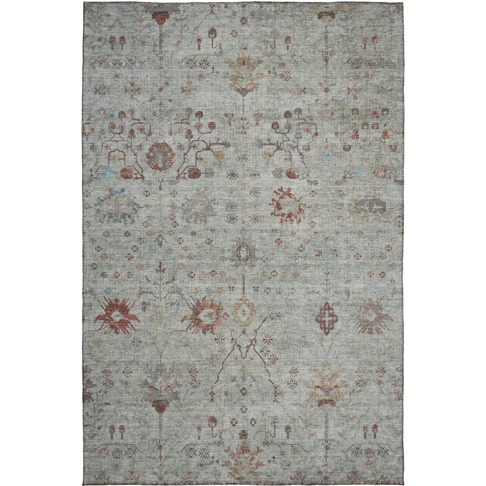 Luxury Washable Indoor/Outdoor Solace Gray 5' x 7'6" Rug. Picture 1