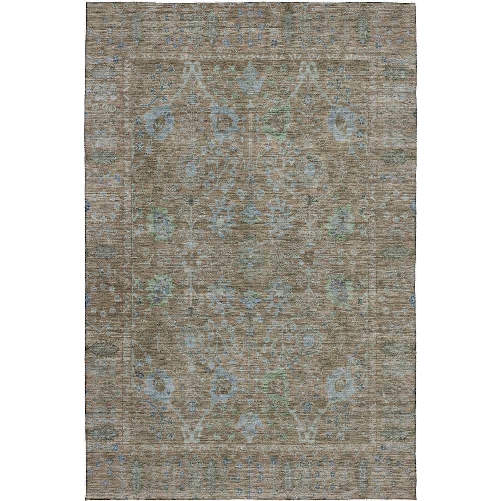 Luxury Washable Indoor/Outdoor Solace Brown 5' x 7'6" Rug. Picture 1
