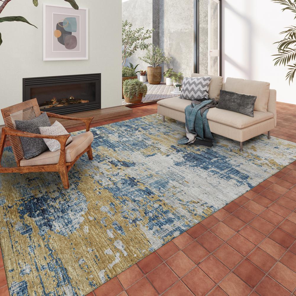 Indoor/Outdoor Accord AAC34 Blue Washable 5' x 7'6" Rug. Picture 2