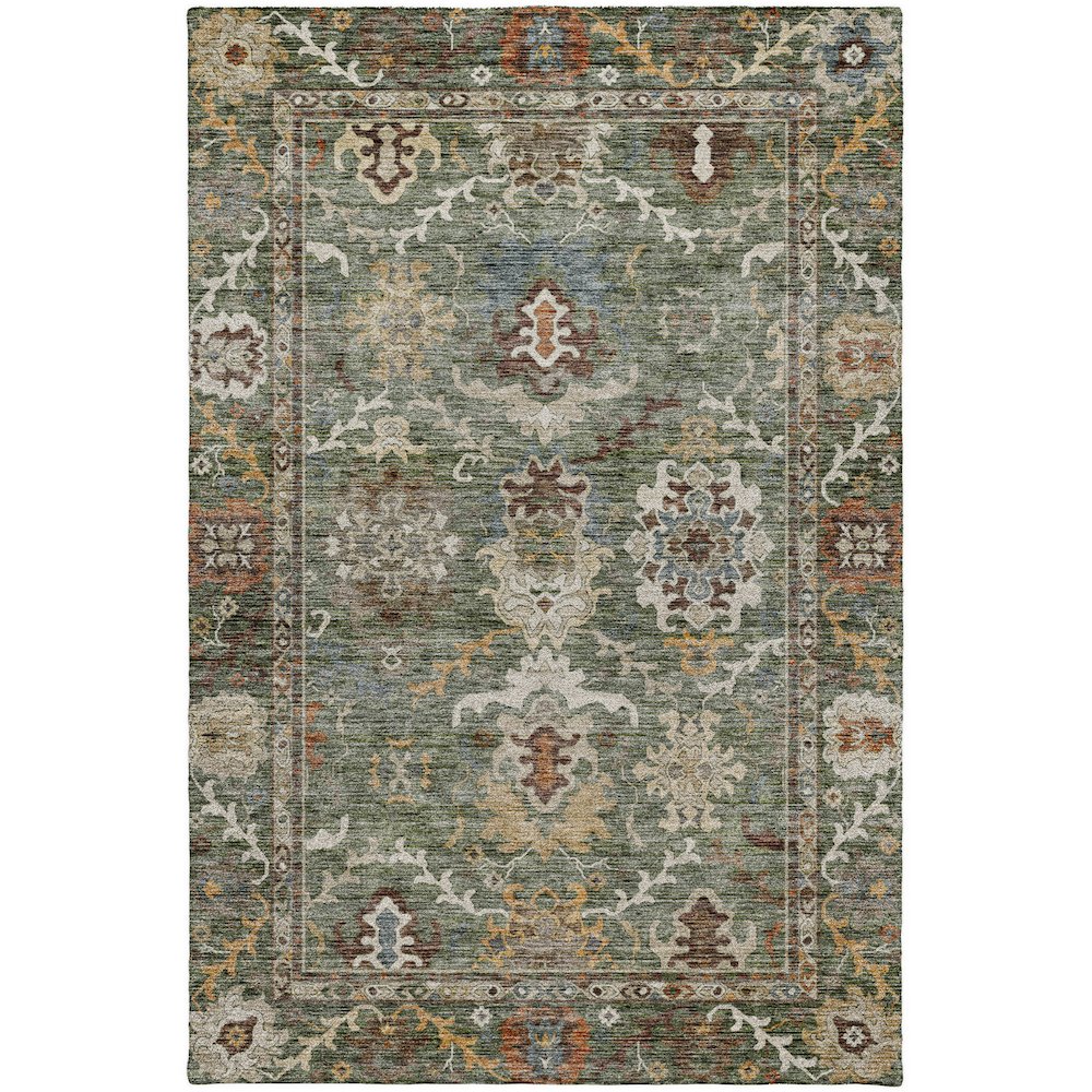 Indoor/Outdoor Silk Road Basil 5' x 7'6" Rug. Picture 1