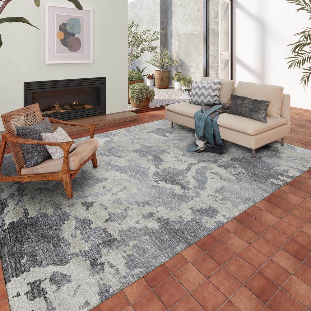 Indoor/Outdoor Accord AAC32 Gray Washable 5' x 7'6" Rug. Picture 2