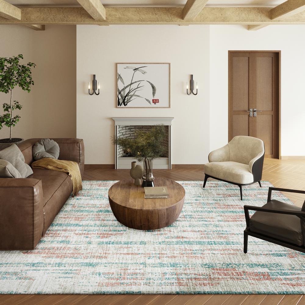 Rylee Ivory Transitional Abstract 3' x 5' Area Rug Ivory ARY36. Picture 1