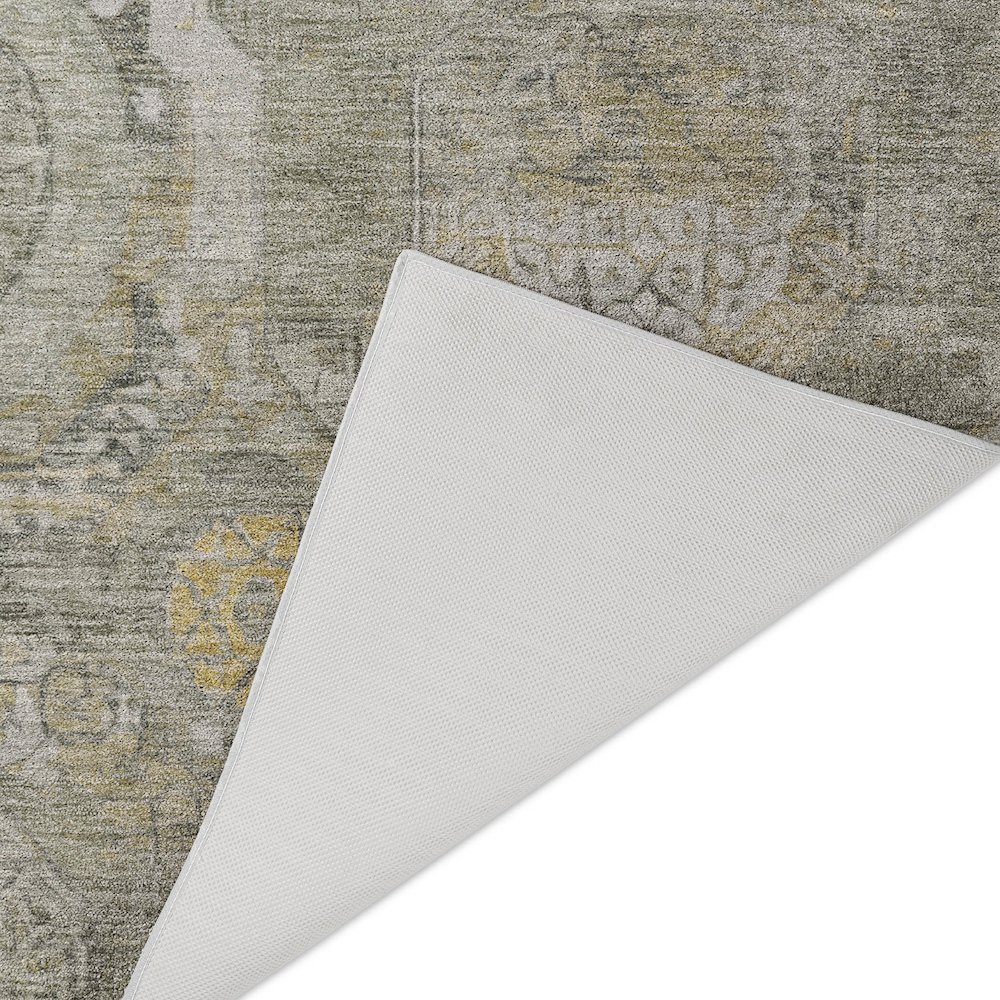 Luxury Washable Indoor/Outdoor Tabrook Pewter 2'6" x 3'10" Rug. Picture 4