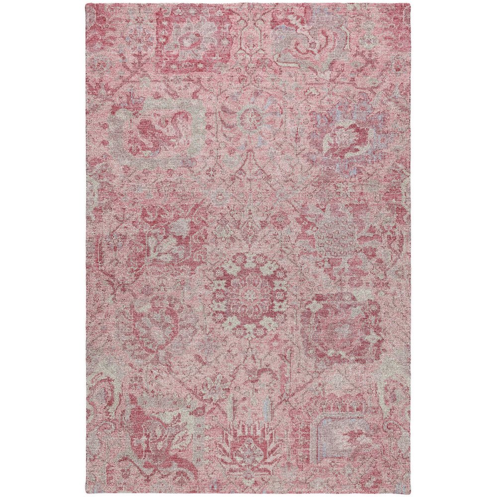 Luxury Washable Indoor/Outdoor Tabrook Pink 5' x 7'6" Rug. Picture 1