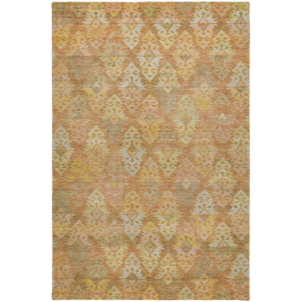 Luxury Washable Indoor/Outdoor Tabrook Copper 5' x 7'6" Rug. Picture 1