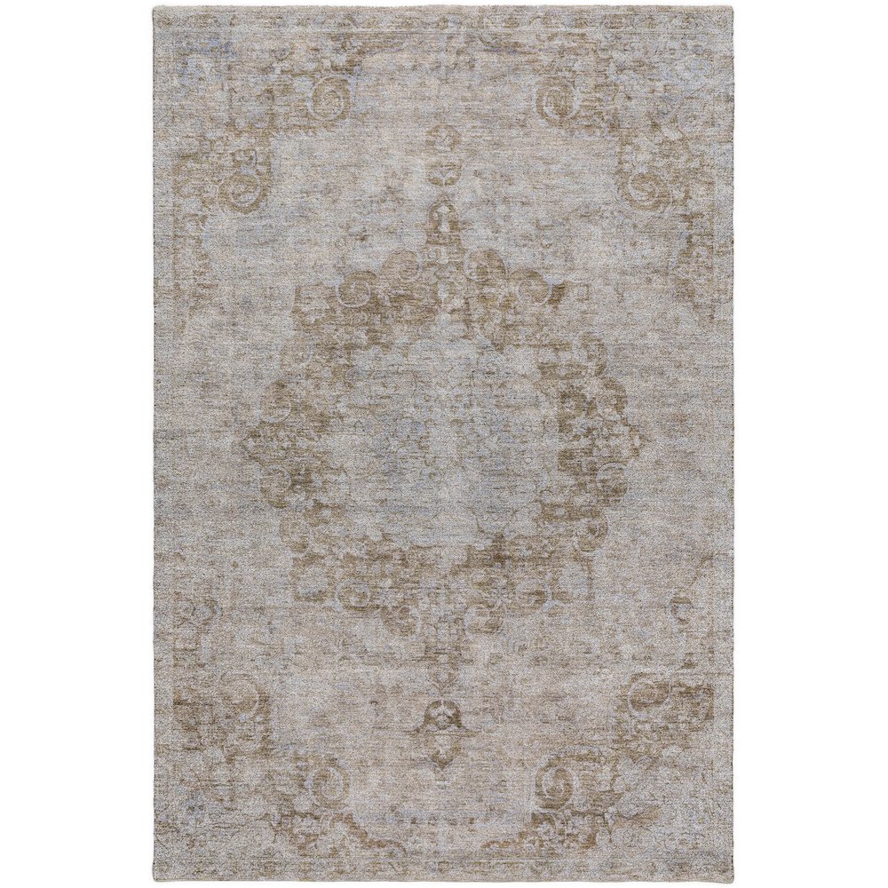 Luxury Washable Indoor/Outdoor Tabrook Chocolate 5' x 7'6" Rug. Picture 1