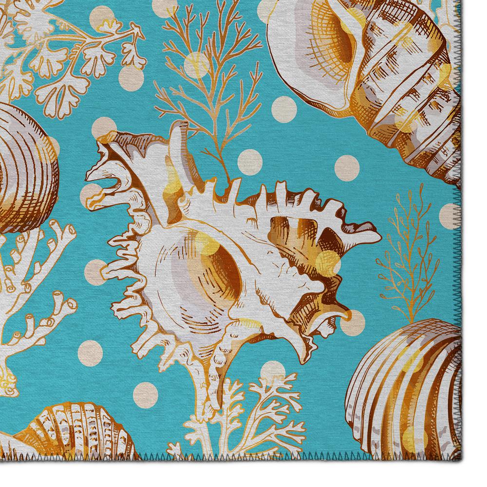 Indoor/Outdoor Surfside ASR36 Aqua Washable 2'3" x 7'6" Runner Rug. Picture 3