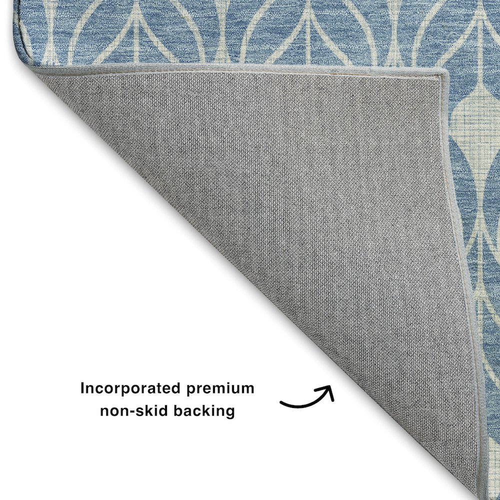 Luxury Washable Indoor/Outdoor The Reserve Denim 2'6" x 3'10" Rug. Picture 4