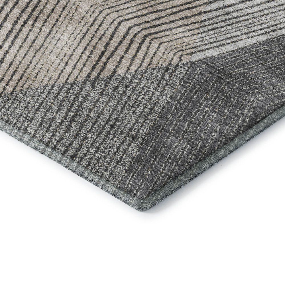 Luxury Washable Indoor/Outdoor The Reserve Charcoal 2'6" x 3'10" Rug. Picture 2