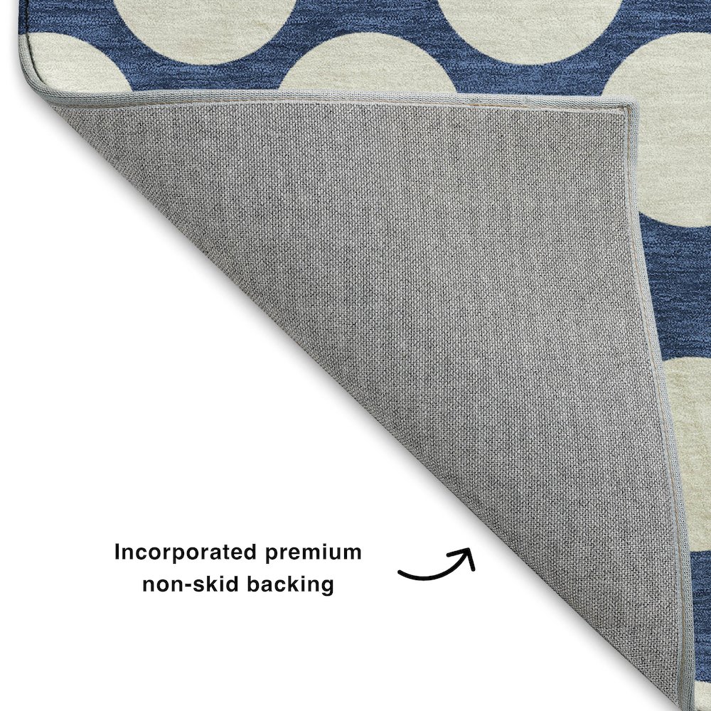 Luxury Washable Indoor/Outdoor The Reserve Navy 2'6" x 3'10" Rug. Picture 4