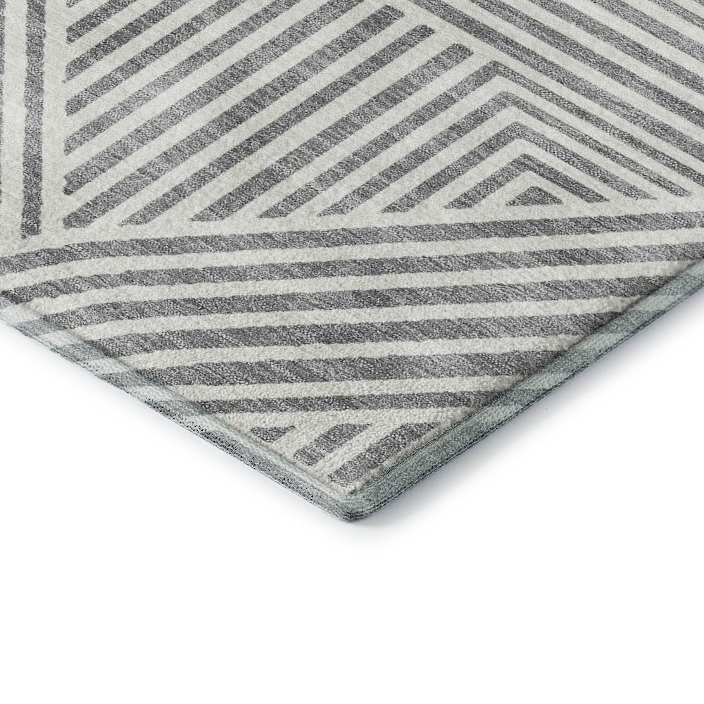 Luxury Washable Indoor/Outdoor The Reserve Gray 2'6" x 3'10" Rug. Picture 2