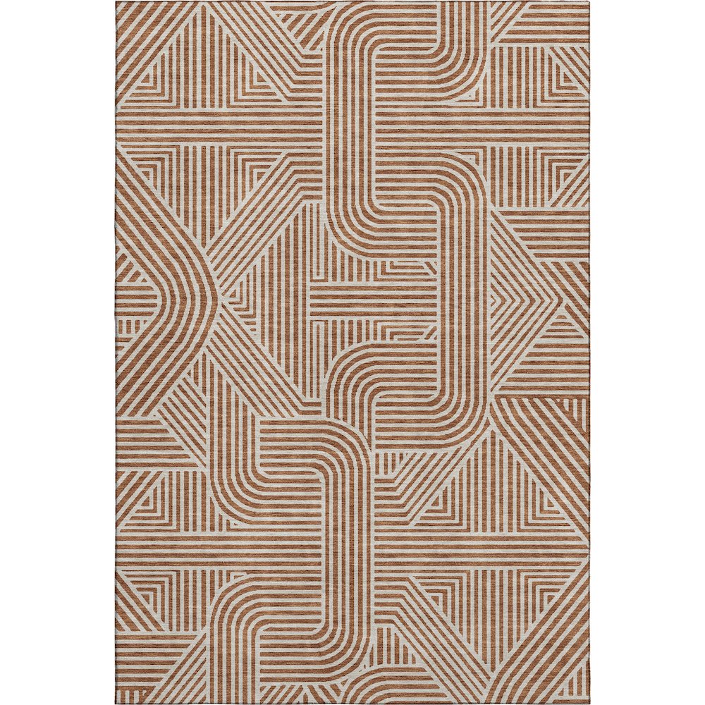 Luxury Washable Indoor/Outdoor The Reserve Paprika 5' x 7'6" Rug. Picture 1