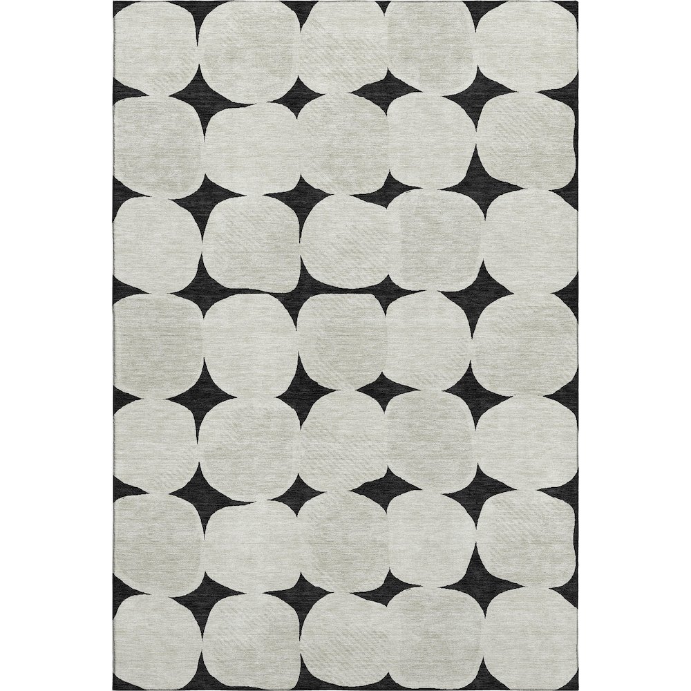 Luxury Washable Indoor/Outdoor The Reserve Black 5' x 7'6" Rug. Picture 1