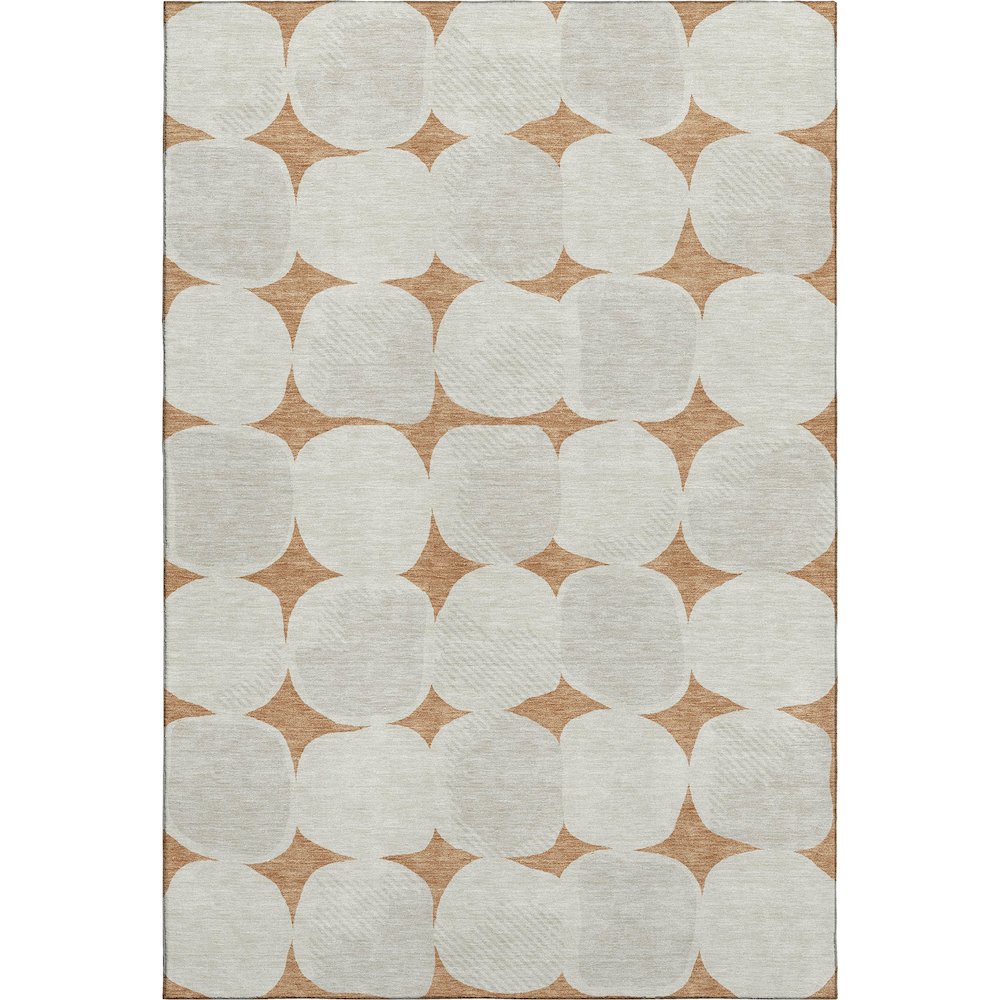 Luxury Washable Indoor/Outdoor The Reserve Copper 5' x 7'6" Rug. Picture 1