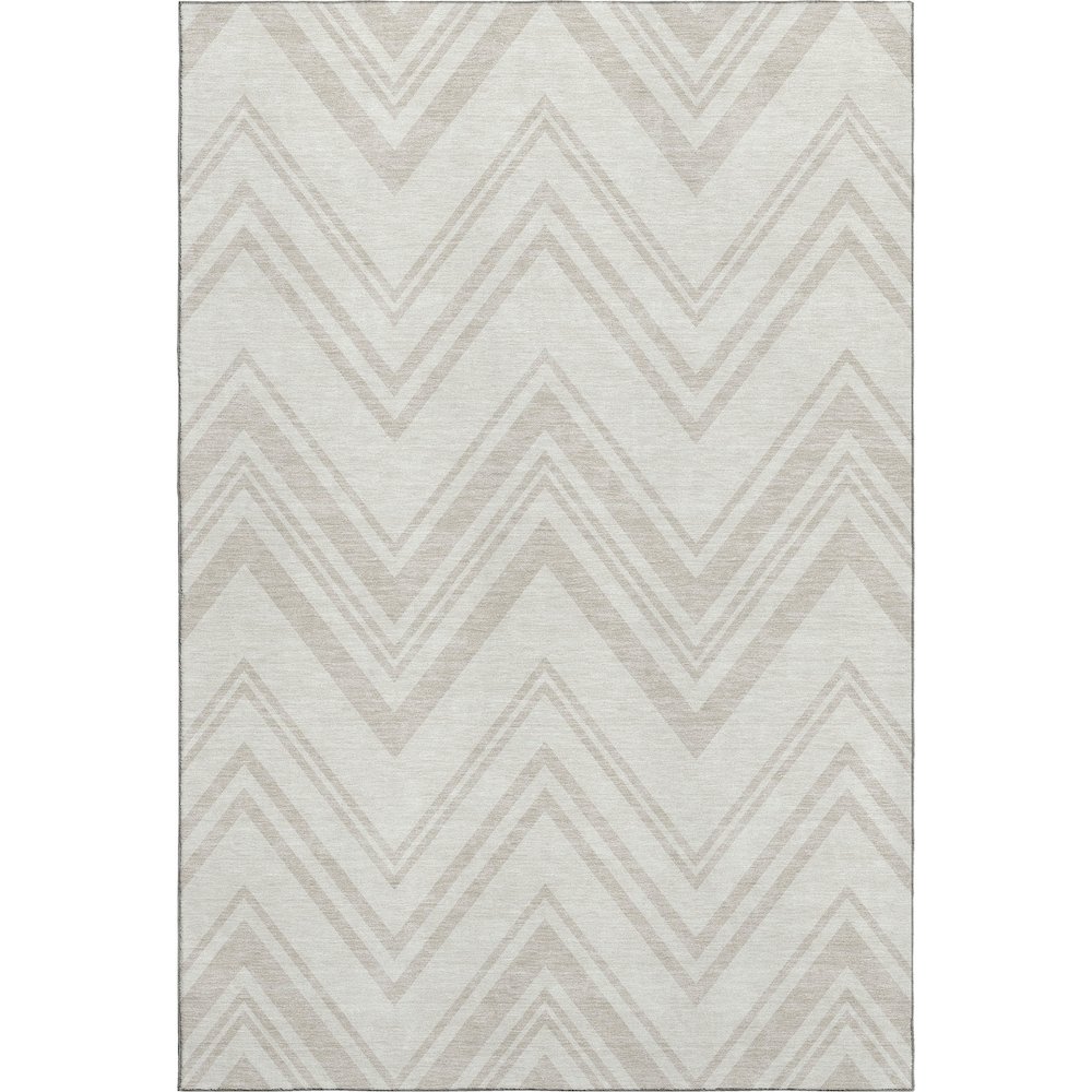 Luxury Washable Indoor/Outdoor The Reserve Ivory 5' x 7'6" Rug. Picture 1