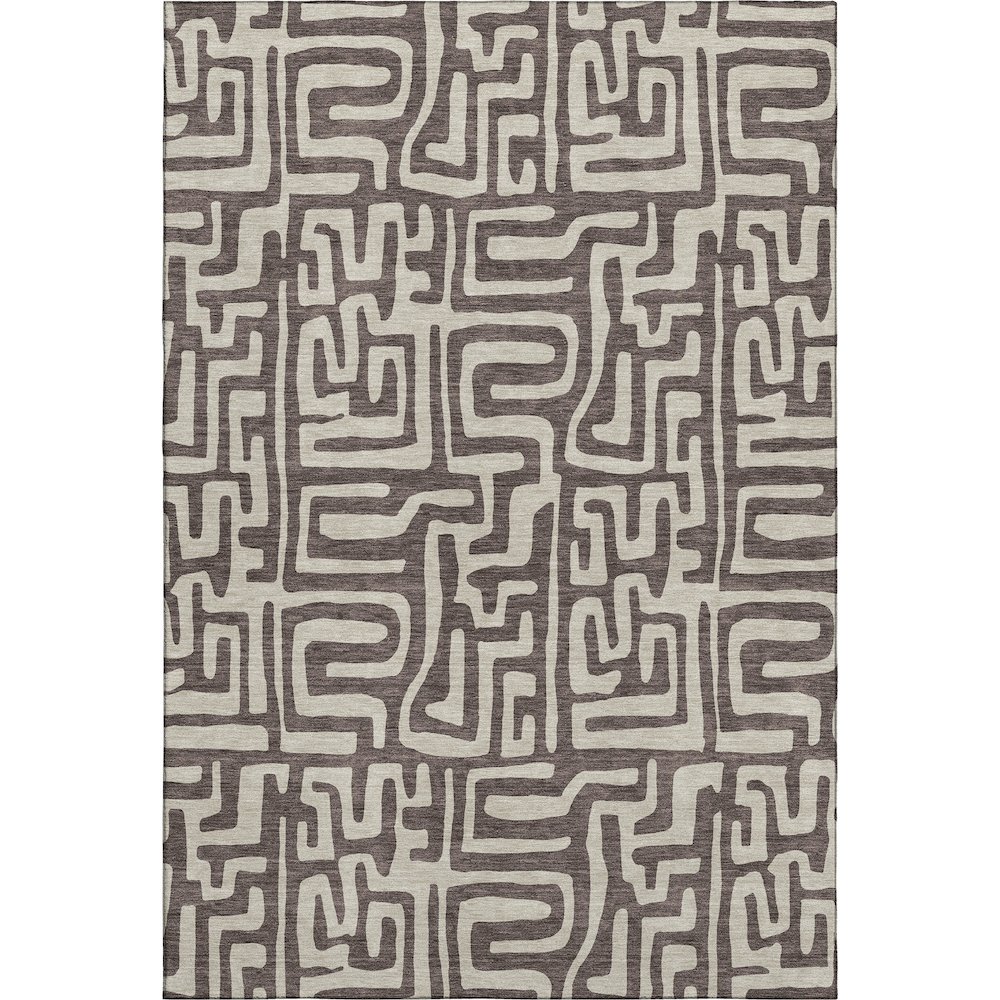 Luxury Washable Indoor/Outdoor The Reserve Chocolate 5' x 7'6" Rug. Picture 1