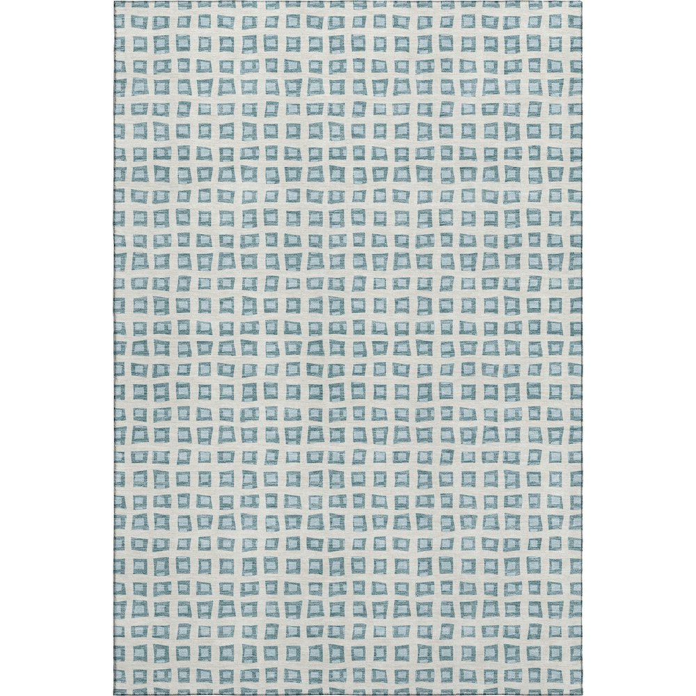 Luxury Washable Indoor/Outdoor The Reserve Teal 5' x 7'6" Rug. Picture 1