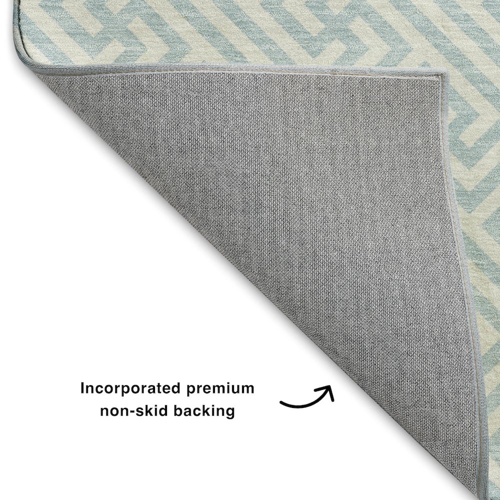 Luxury Washable Indoor/Outdoor The Reserve Sky 2'6" x 3'10" Rug. Picture 4